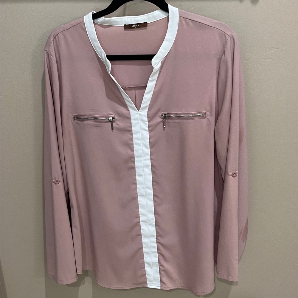 Gant Blush Pink Blouse with White Trim